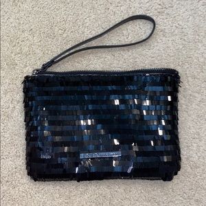 BCBG fringed sequin clutch